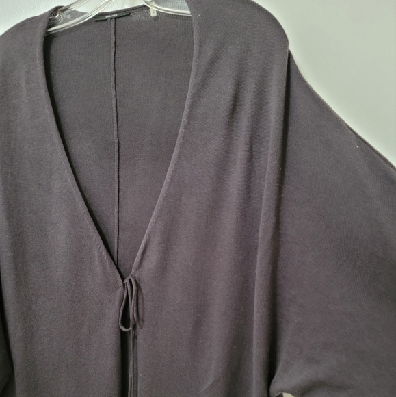 Tahari Charcoal Gray Gunther Dolman Sleeve Cotton Blend Cardigan Size Medium - Picture 9 of 15